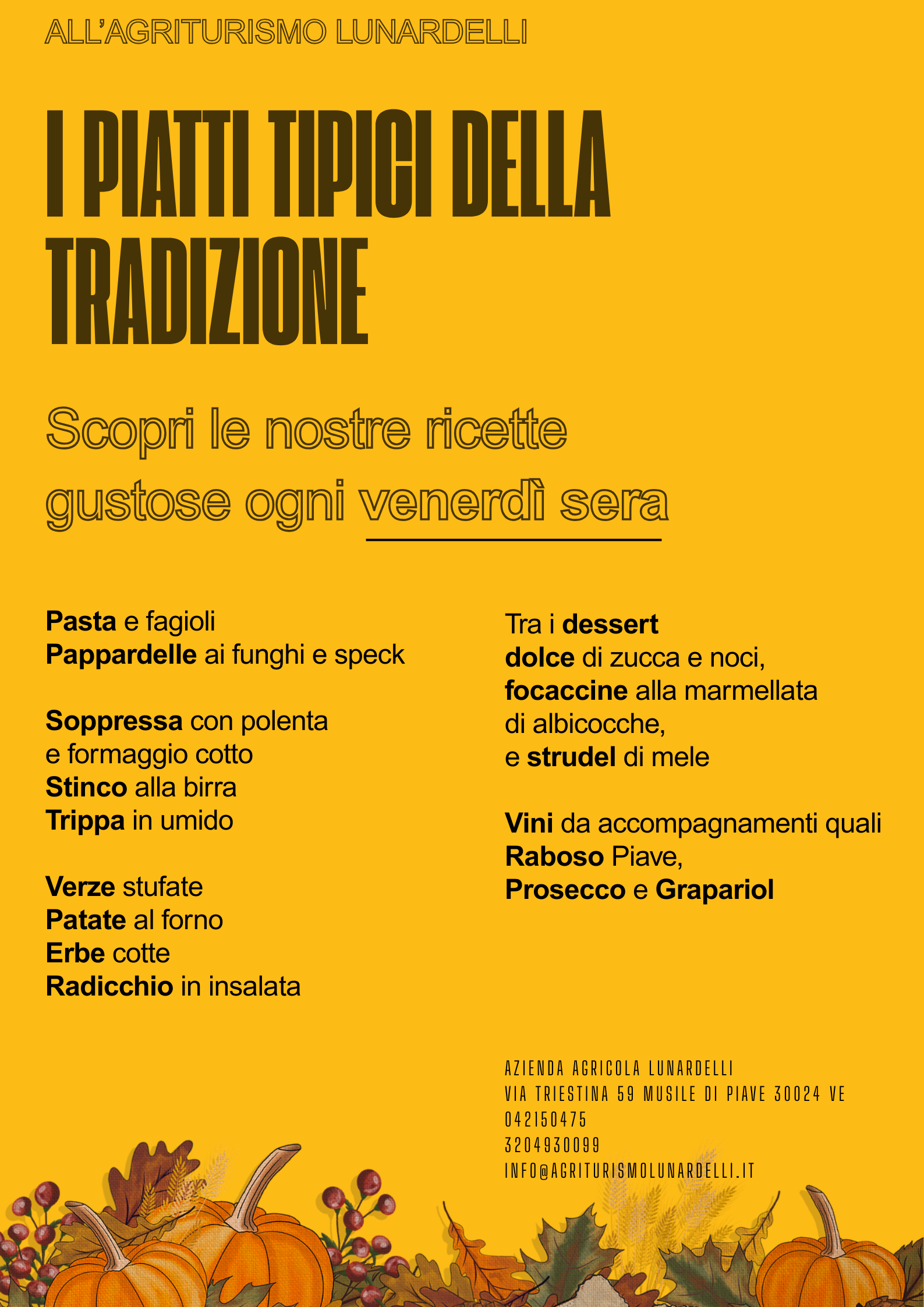 Il venerdì sera:  i piatti tipici della tradizione